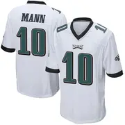 White Youth Braden Mann Philadelphia Eagles Game Jersey